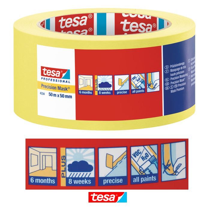 Tesa Precision krāsotāju lente Iekšdurvīm 50mm x 50m